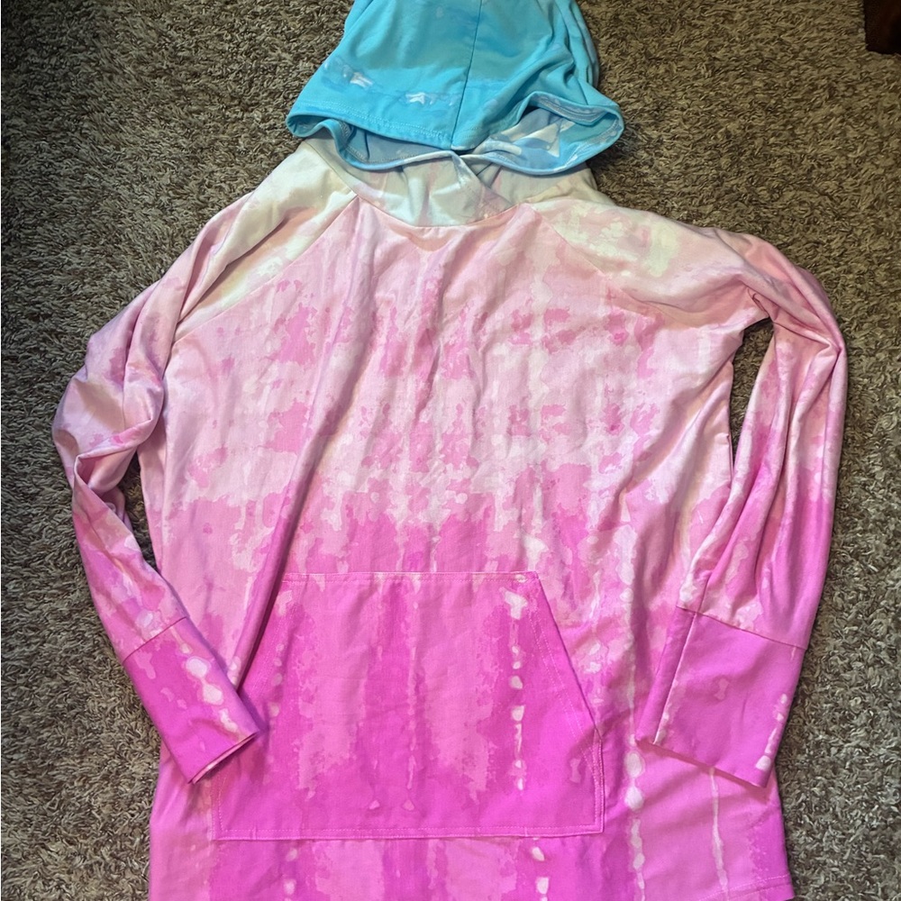 LuLaRoe Pastel Pink and Blue Hoodie